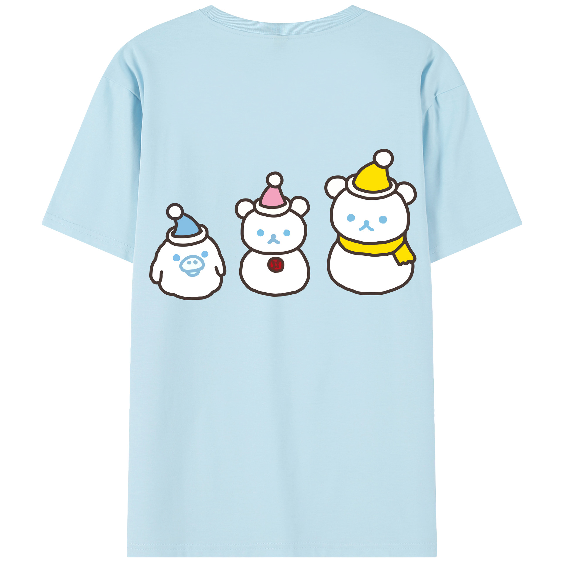 （画像用） リラックマ リラックマ キイロイトリ Rilakkuma Korilakkuma Kiiroitori 綿100％半袖Tシャツ（背面プリント）